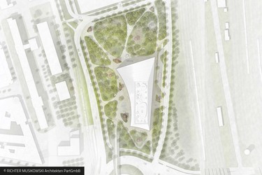 Zukunftszentrum: Lageplan Siegerentwurf Lageplan des zukünftigen Zukunftszentrums in Halle (Saale)